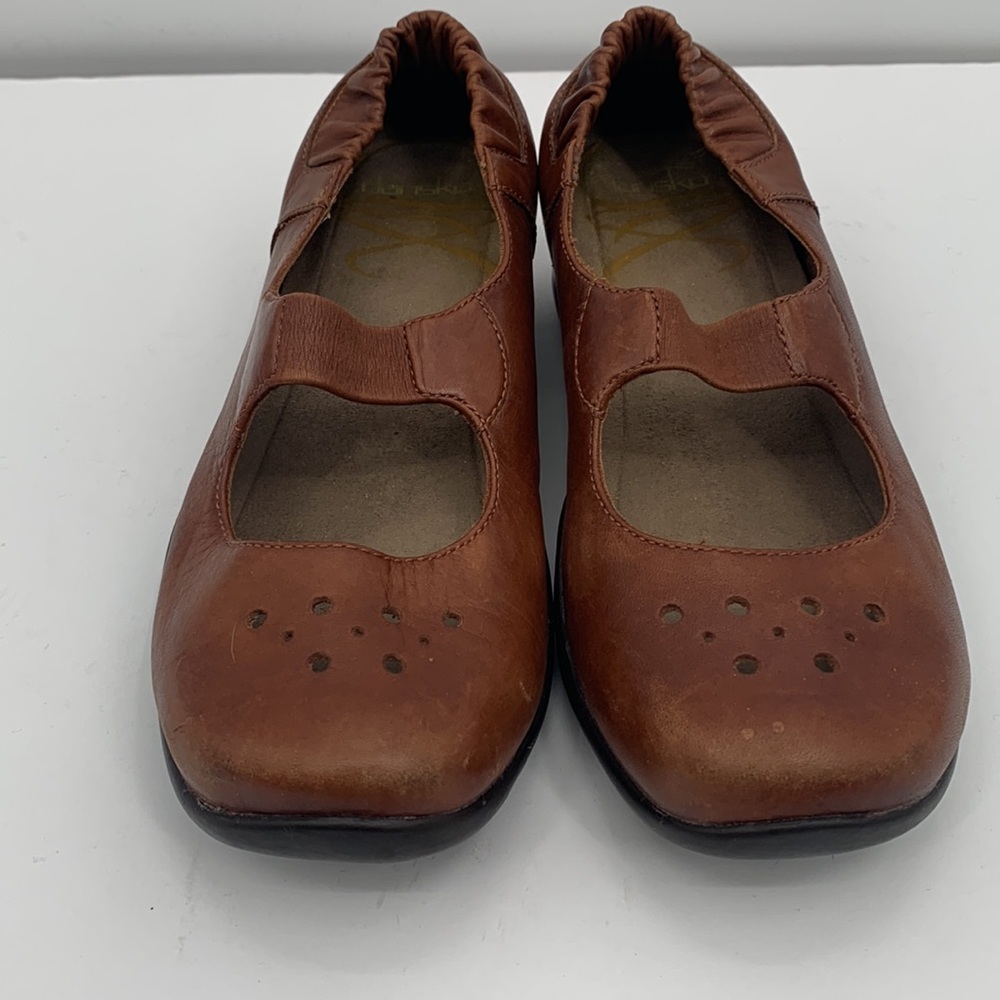 DANSKO Brown Leather Elastic Strap Mary Jane Clogs Size 36 (US Size 5)